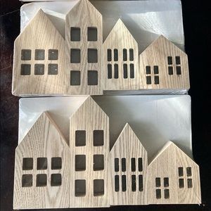 NWT Set of 12 Decorative Wooden Houses